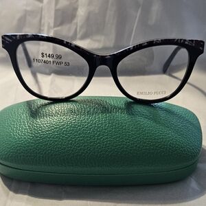 Emilio Pucci Black And Colorful Rimmed Cat-Eye RX Eye Glasses
